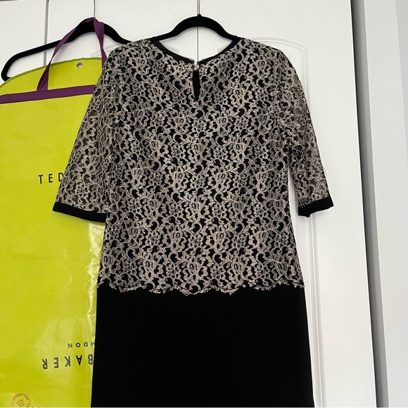 Ted Baker BAAYE Tunic Lace 3/4 Sleeve Cocktail Dress Size 3 (US 8) - Picture 3 of 9